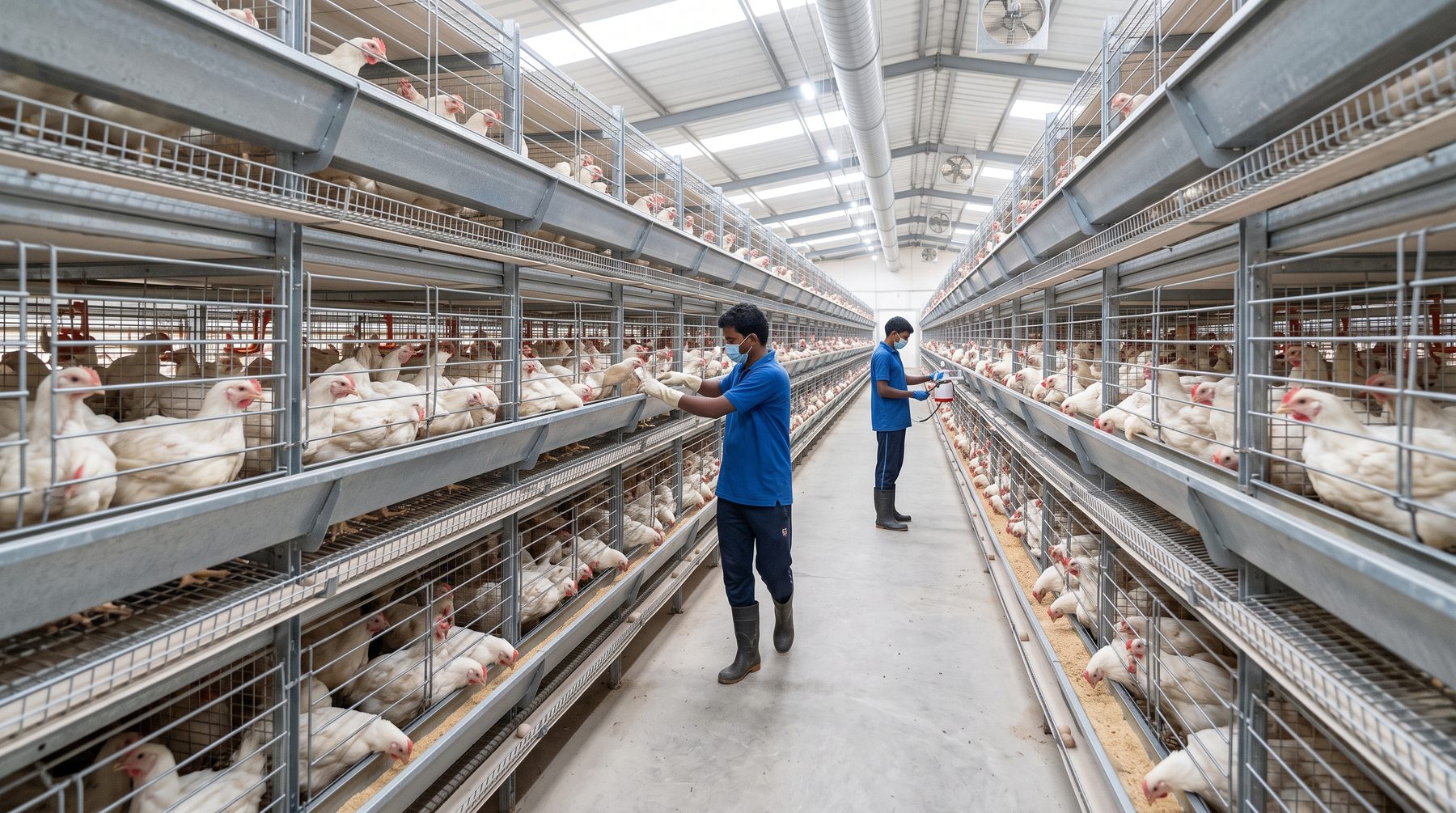 40,000-bird broiler cage house