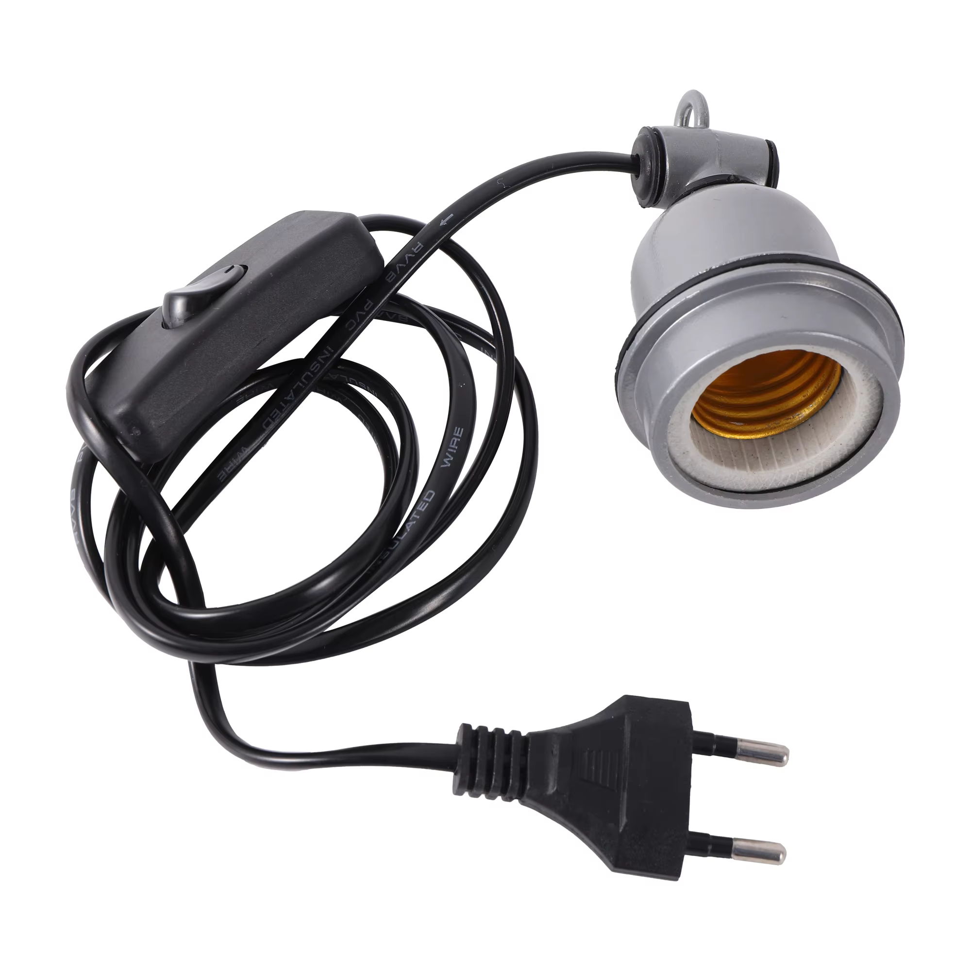 E27 Reptile Pet Lizard Heating Lamp European Standard Plug Wire Piggy Chicken Brooding Spiral Heating Lamp Socket